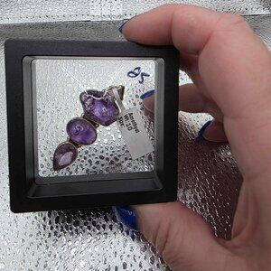 cluster of purple amethyst gemstones Pendant